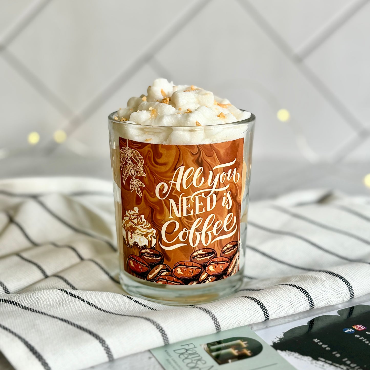 All You Need is Coffee | Cinnamon Vanilla Ice Latte Soy Scented Candle | Dessert Candle