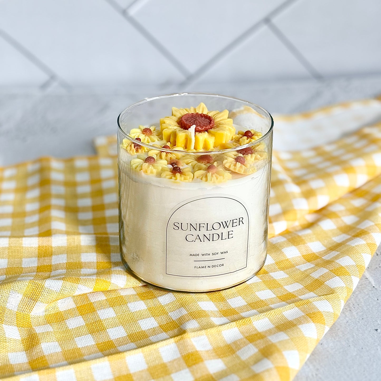 Sunflower Soy Wax Decorative Jar Scented Candle