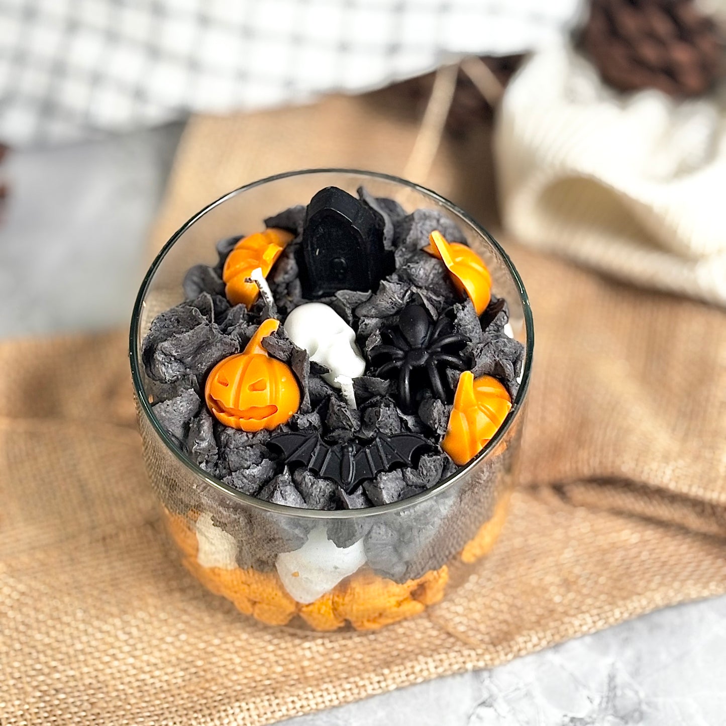 Haunted Pumpkin Graveyard Soy Candle – Bubblegum Scented