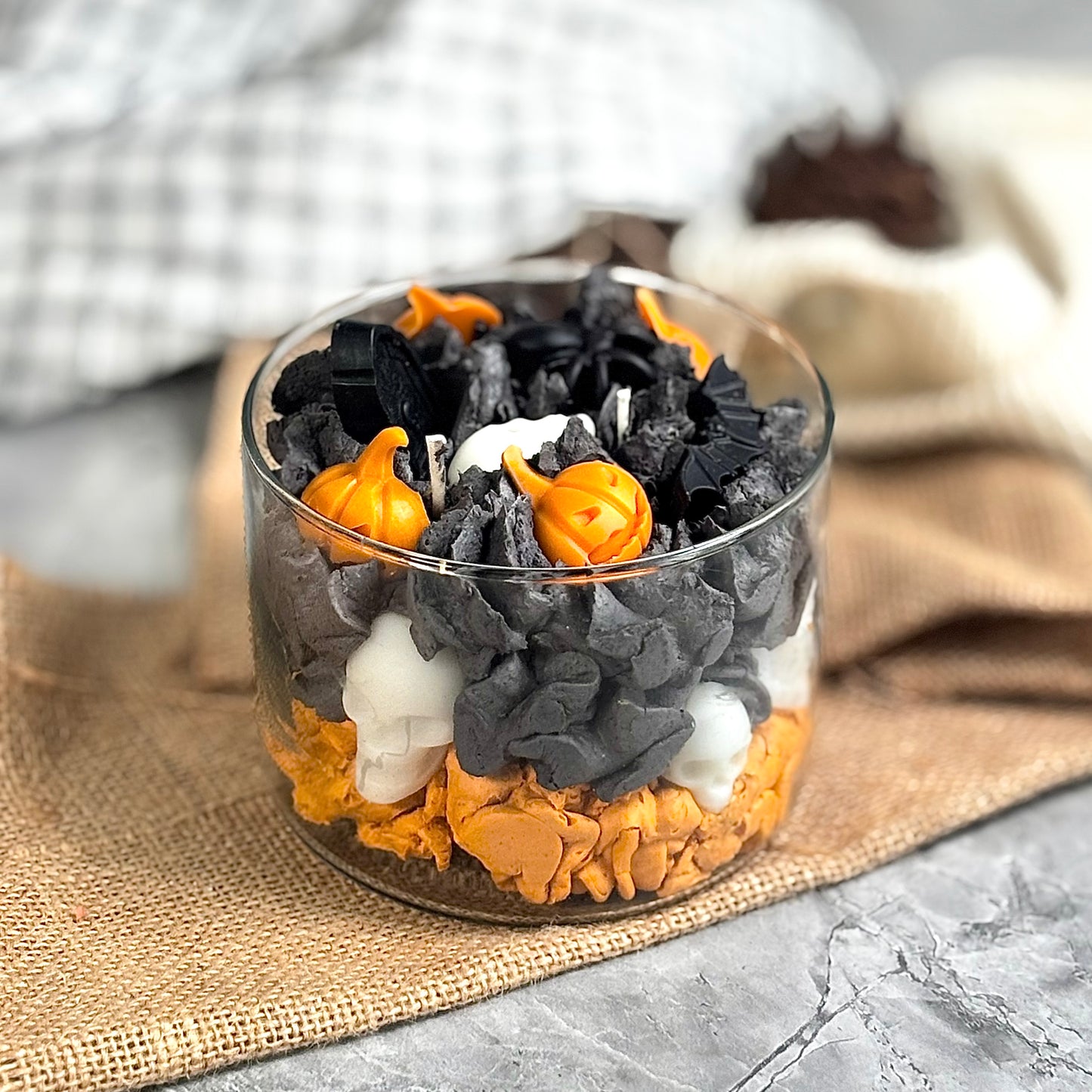Haunted Pumpkin Graveyard Soy Candle – Bubblegum Scented