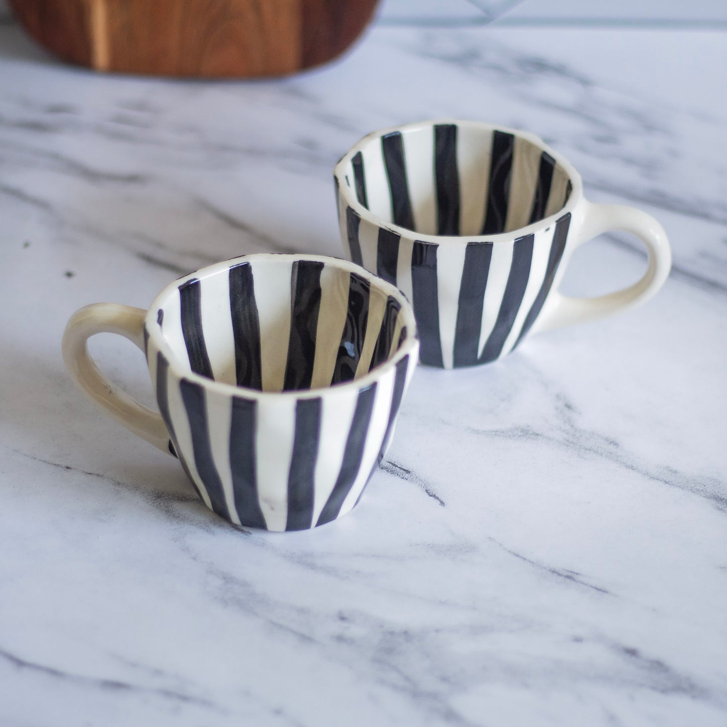 Black Stripes Coffee Mug Set Of 4