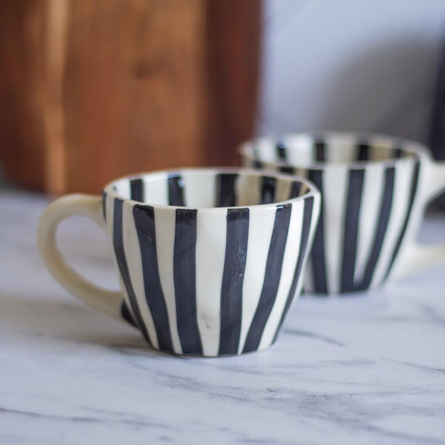 Black Stripes Coffee Mug Set Of 4