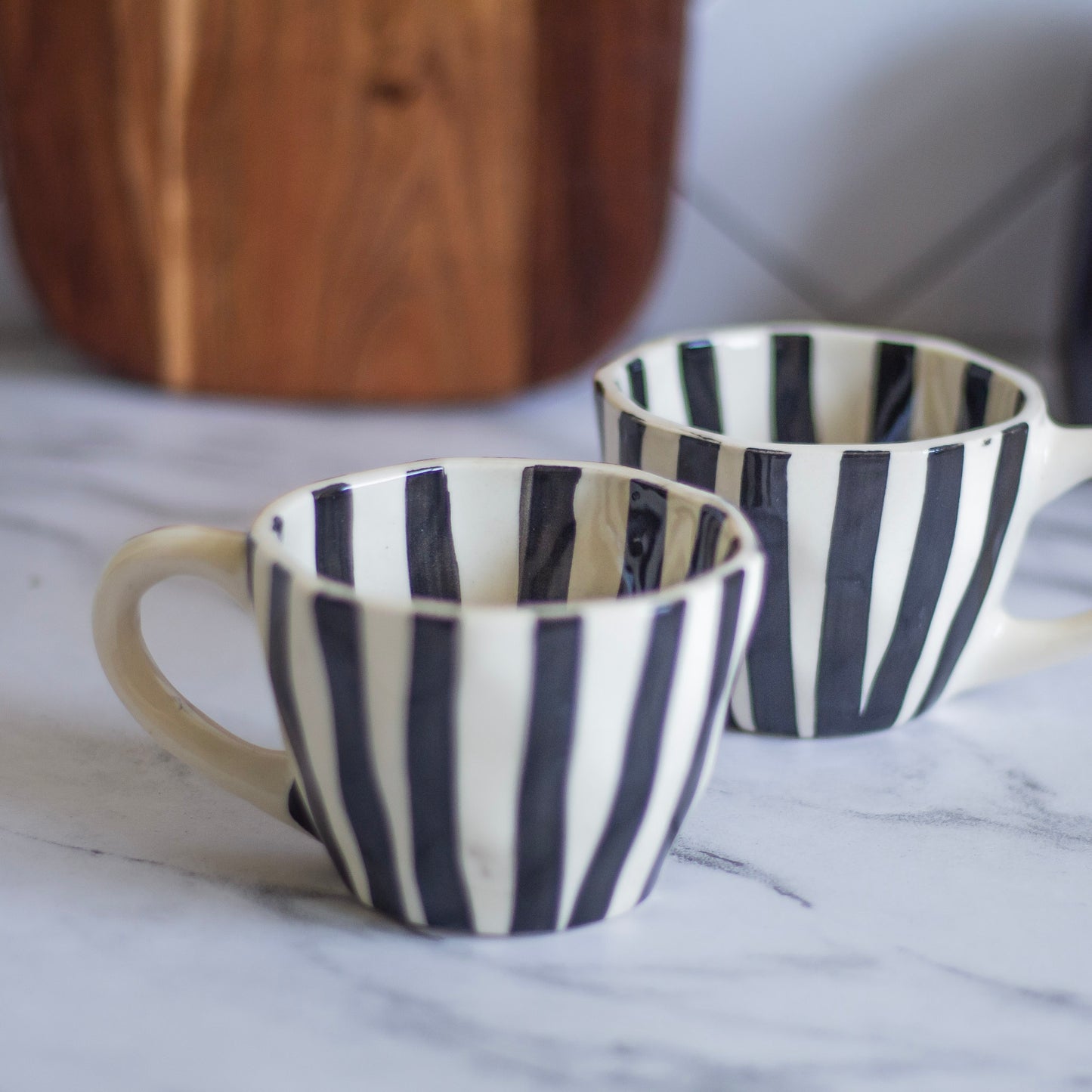 Black Stripes Coffee Mug Set Of 4