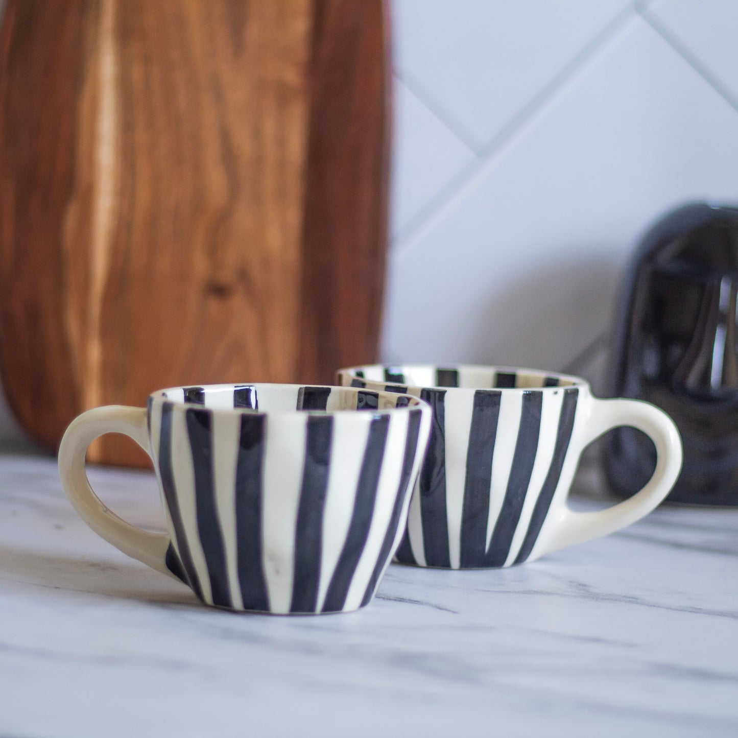 Black Stripes Coffee Mug Set Of 4