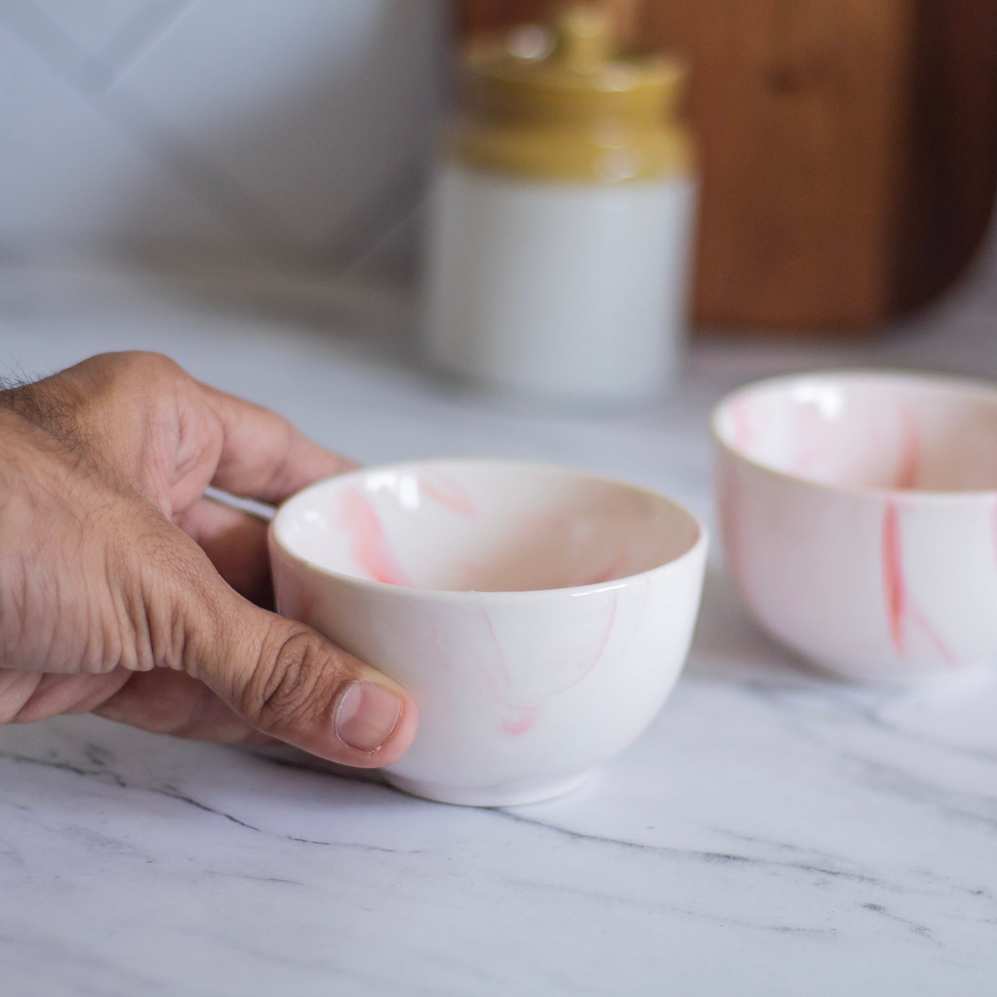 Rose Marble finish Small Bowl | Set of 2