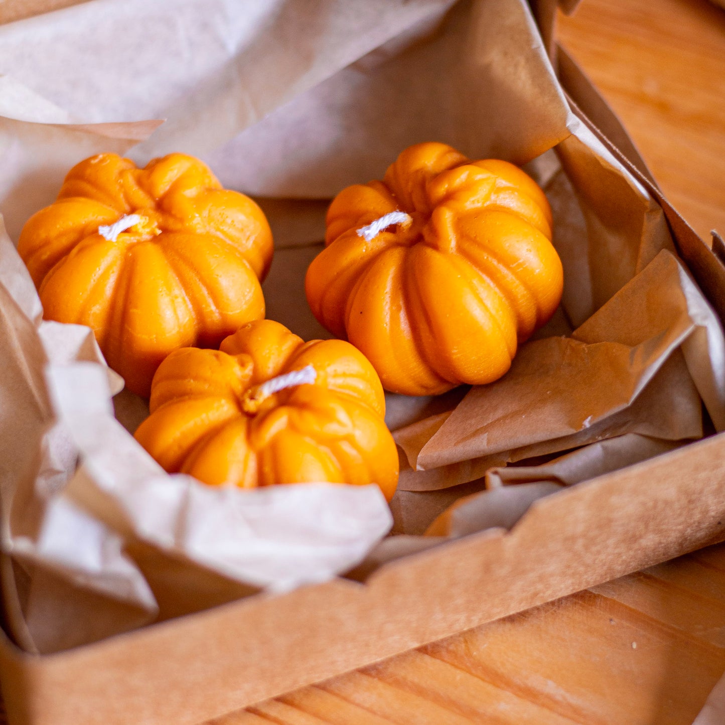 Orange mini Pumpkins Soy Candle | Pack of 3