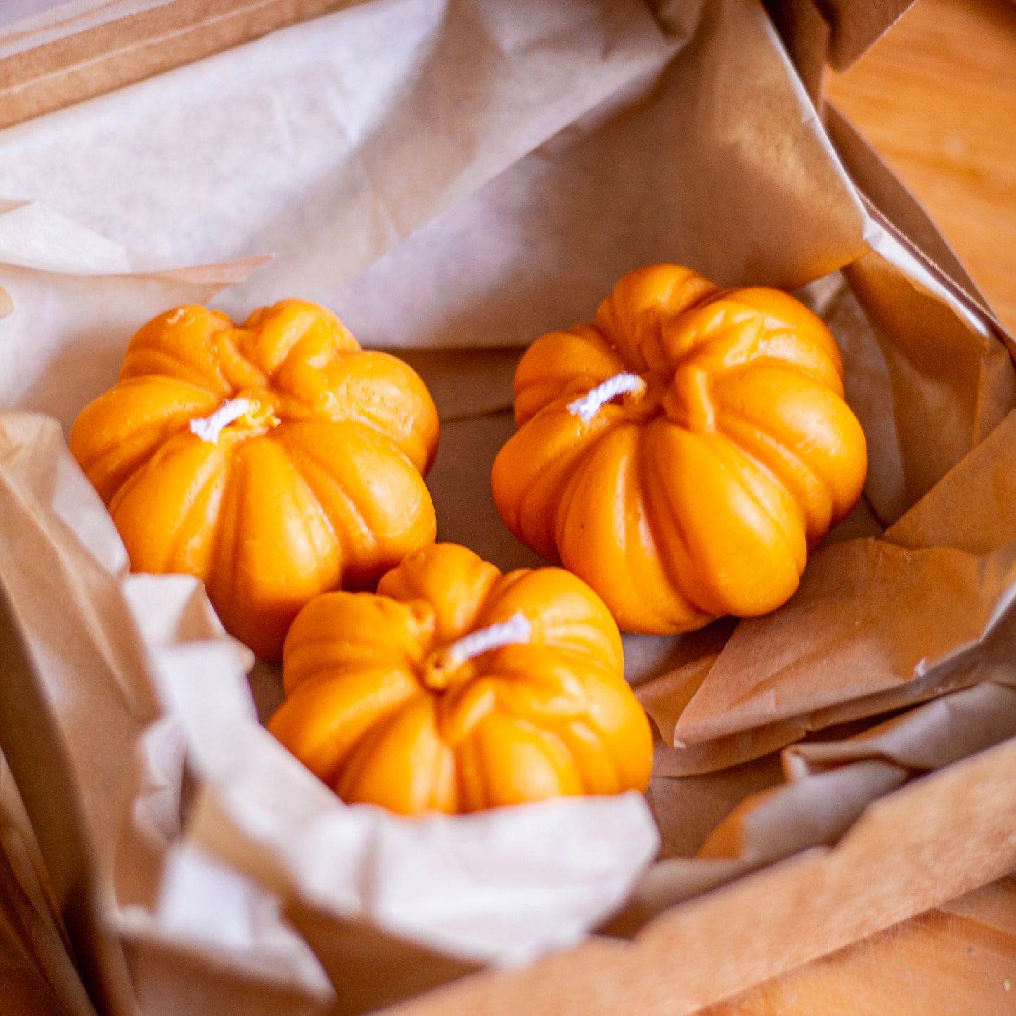 Orange mini Pumpkins Soy Candle | Pack of 3