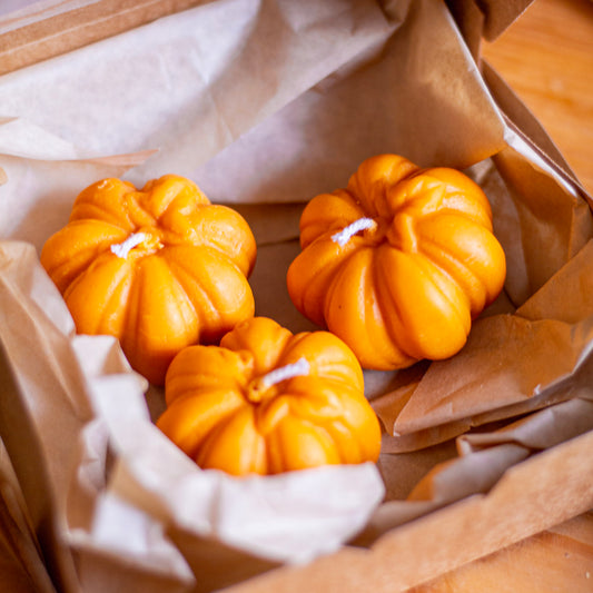 Orange mini Pumpkins Soy Candle | Pack of 3