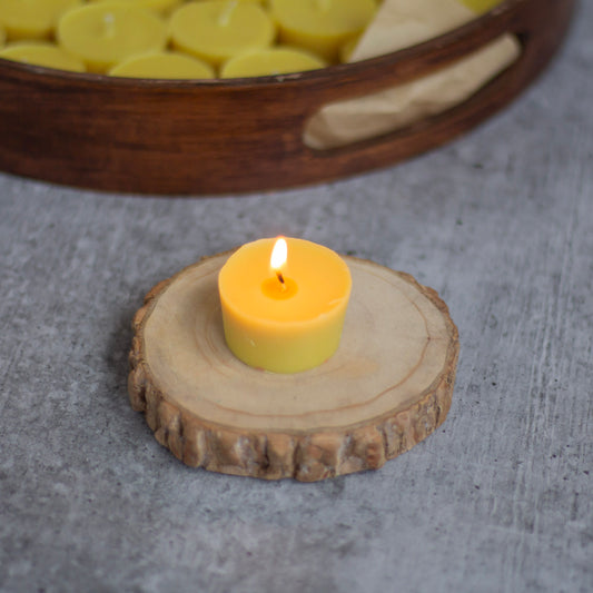 Beeswax Unscented Tealight Candles | Pack of 21 Candles