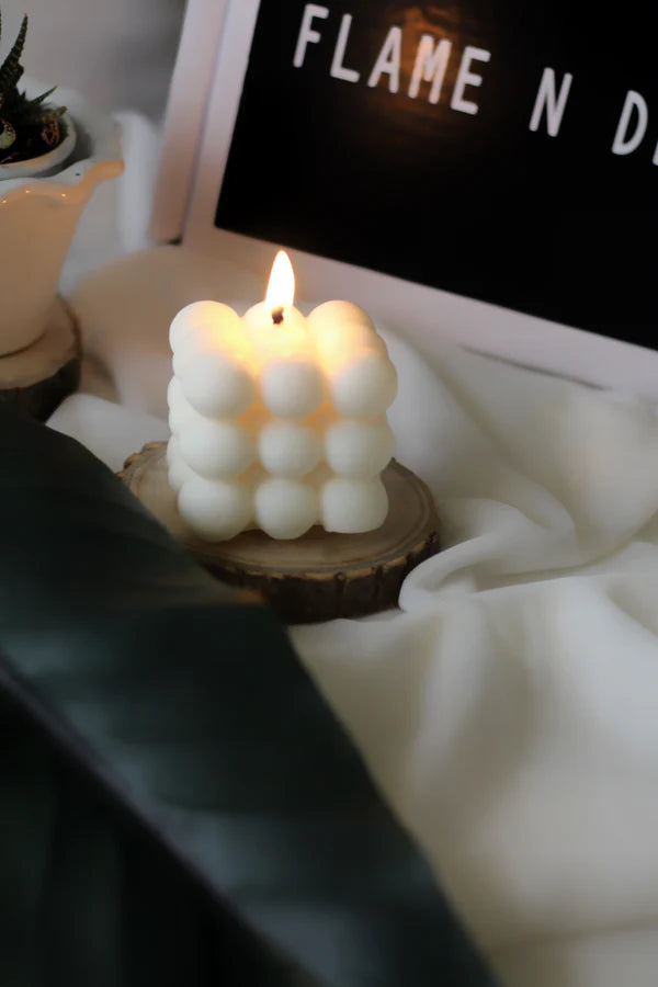 White Cloud Bubble Soy Candle | Pack of 3