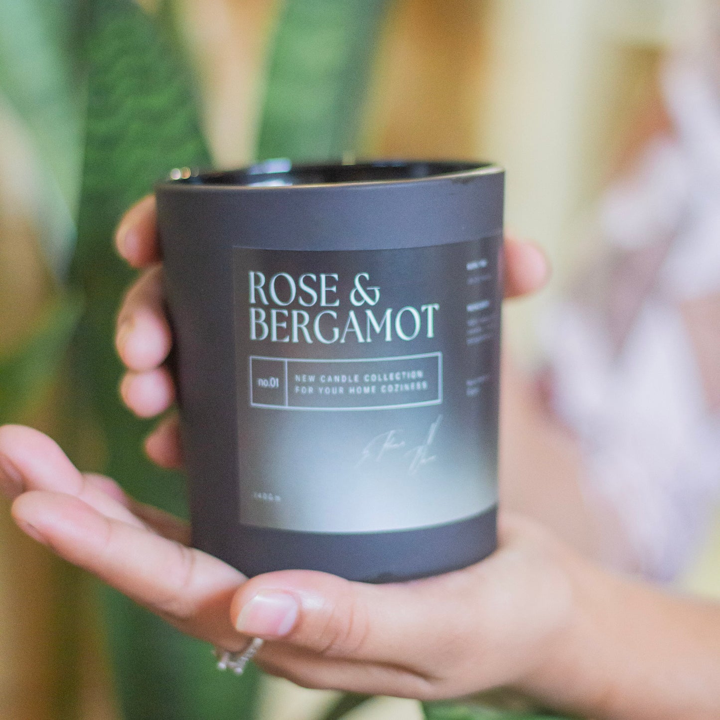 Rose & Bergamot infused with rose petal Soy Candle