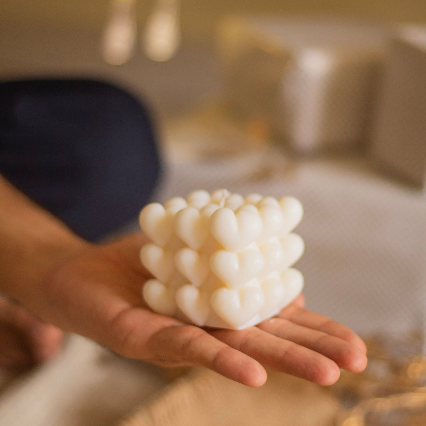 Little Hearts Bubble Candle | Set of 2