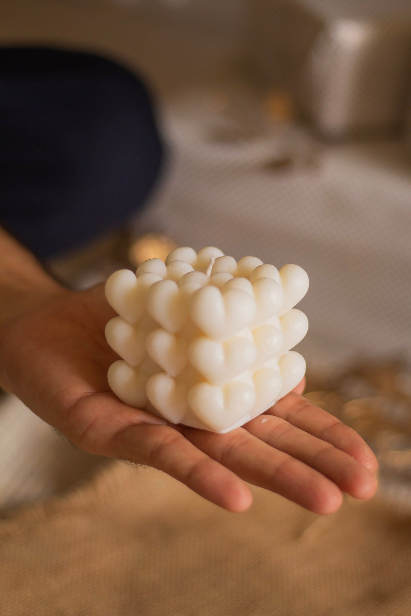 Little Hearts Bubble Candle | Set of 2