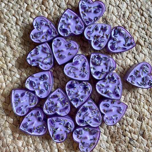 Lavender + Amethyst Heart Tealight | Set of 8
