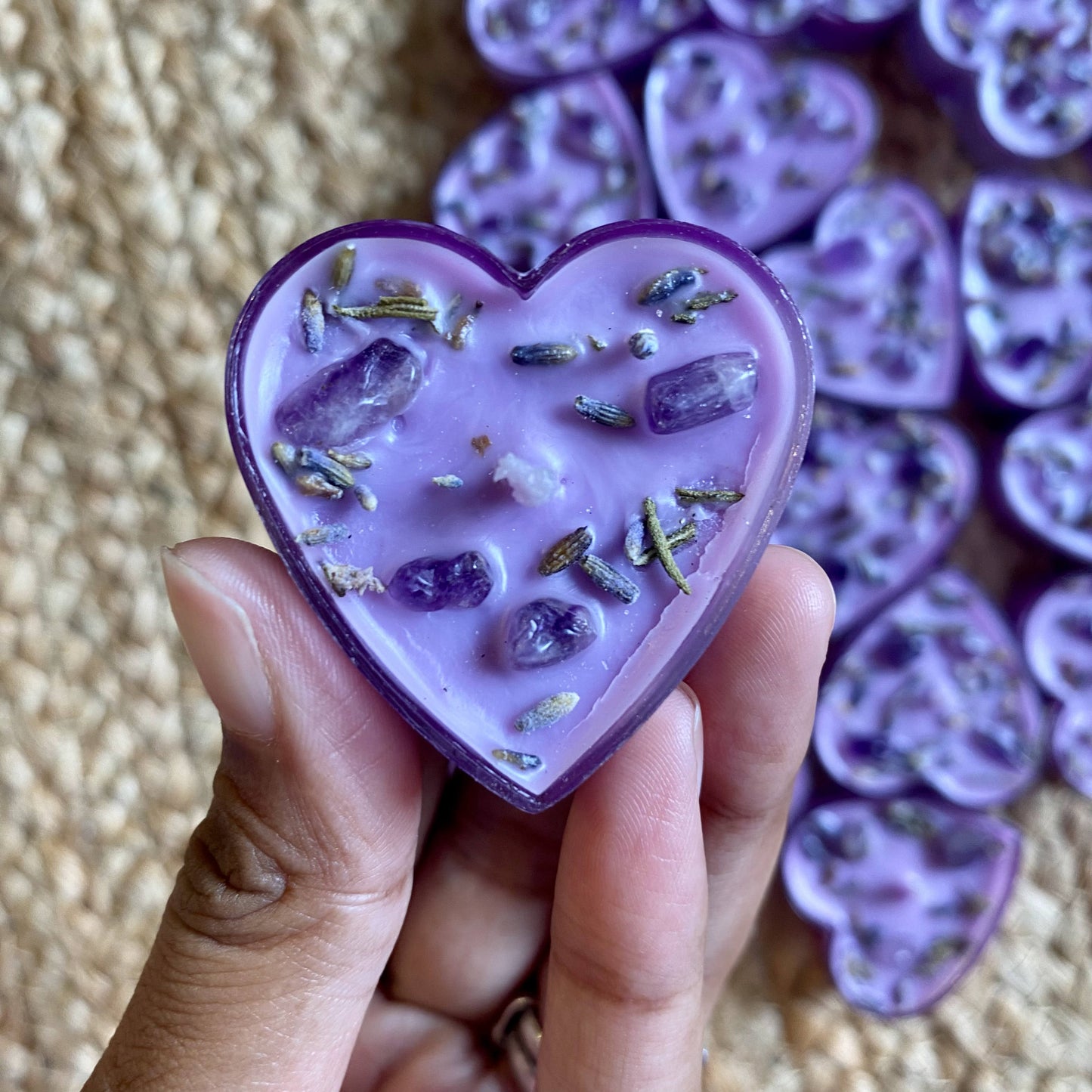 Lavender + Amethyst Heart Tealight | Set of 8