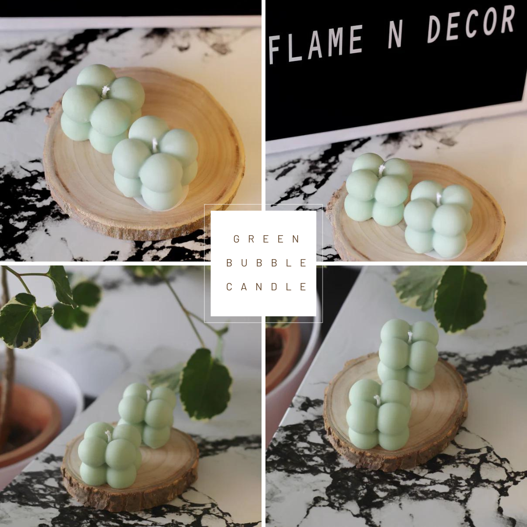 Green Mini Cloud Bubble Soy Candle | Pack of 4