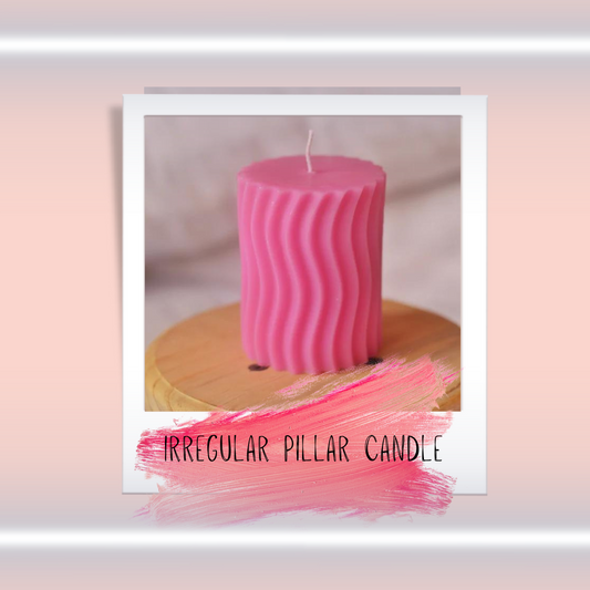 Pink Irregular Pillar Soy Candle | Pack of 3