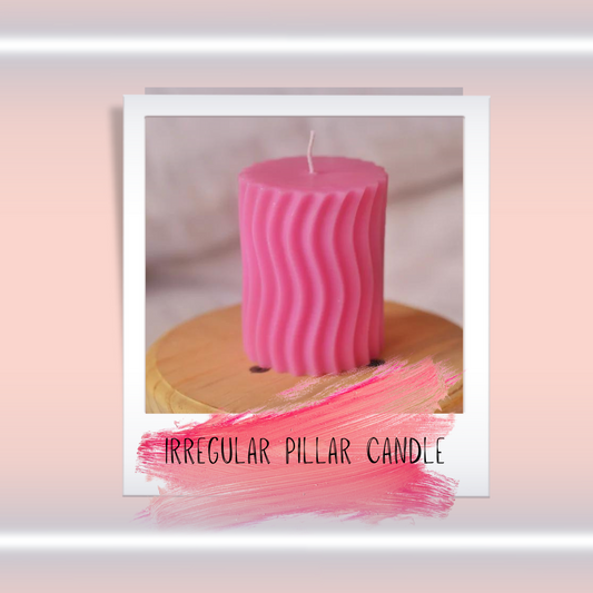 Irregular Pillar Soy Candle - Pink