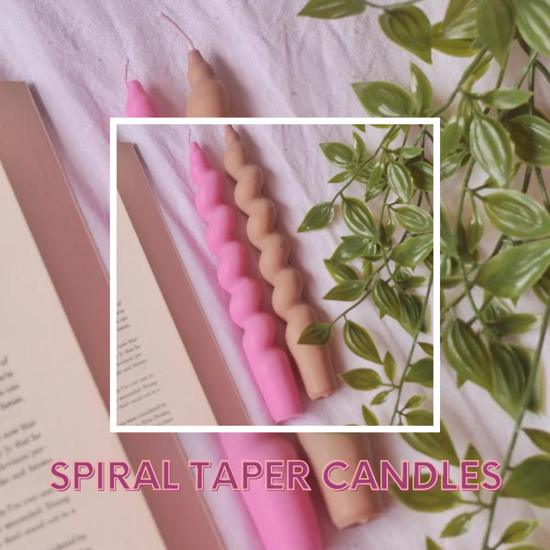 Set of 2 Spiral Taper Candle | Soy Candle set of 4