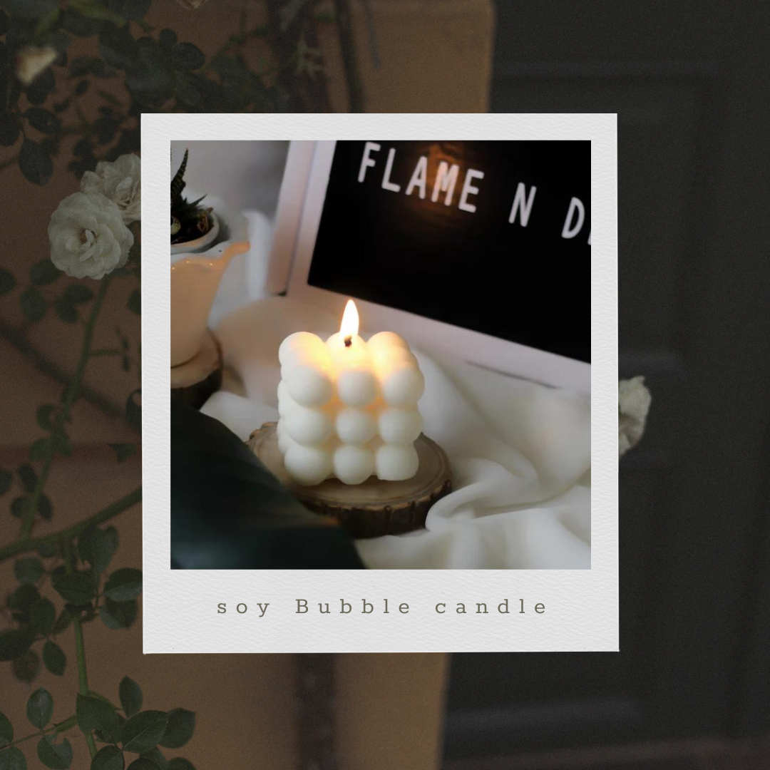 White Cloud Bubble Soy Candle | Pack of 3