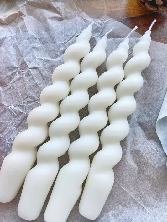 White Spiral Candle | Pack of 5