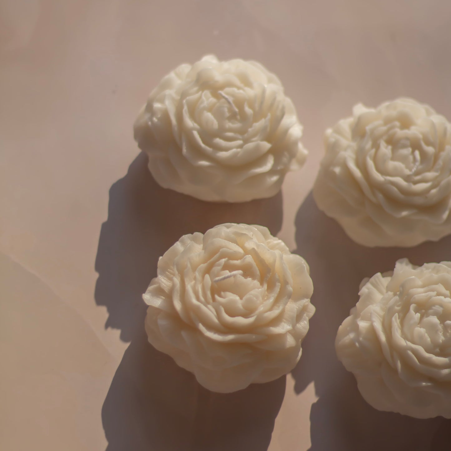 White Peony Decorative Candle | Set of 4