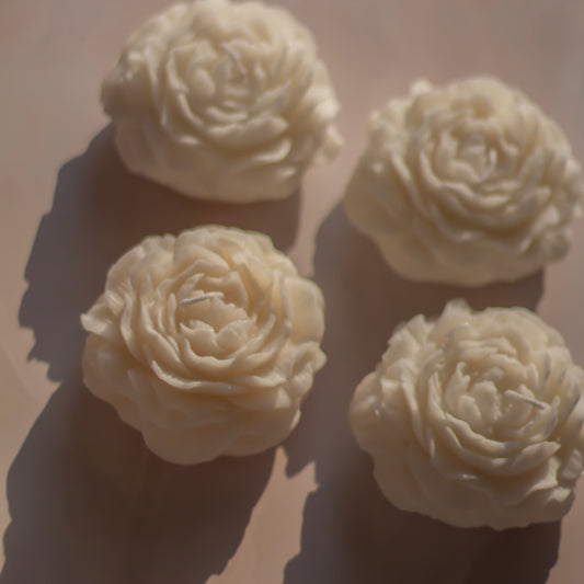 White Peony Decorative Candle | Set of 4