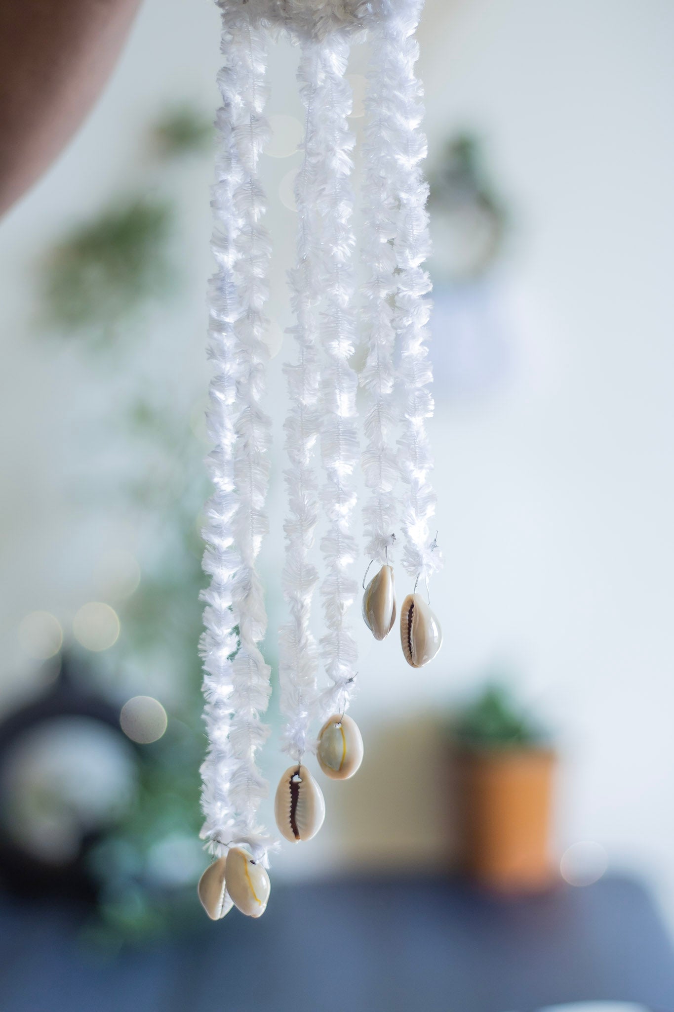 Crescent Moon Wall Hanging with Sunstone Crystal