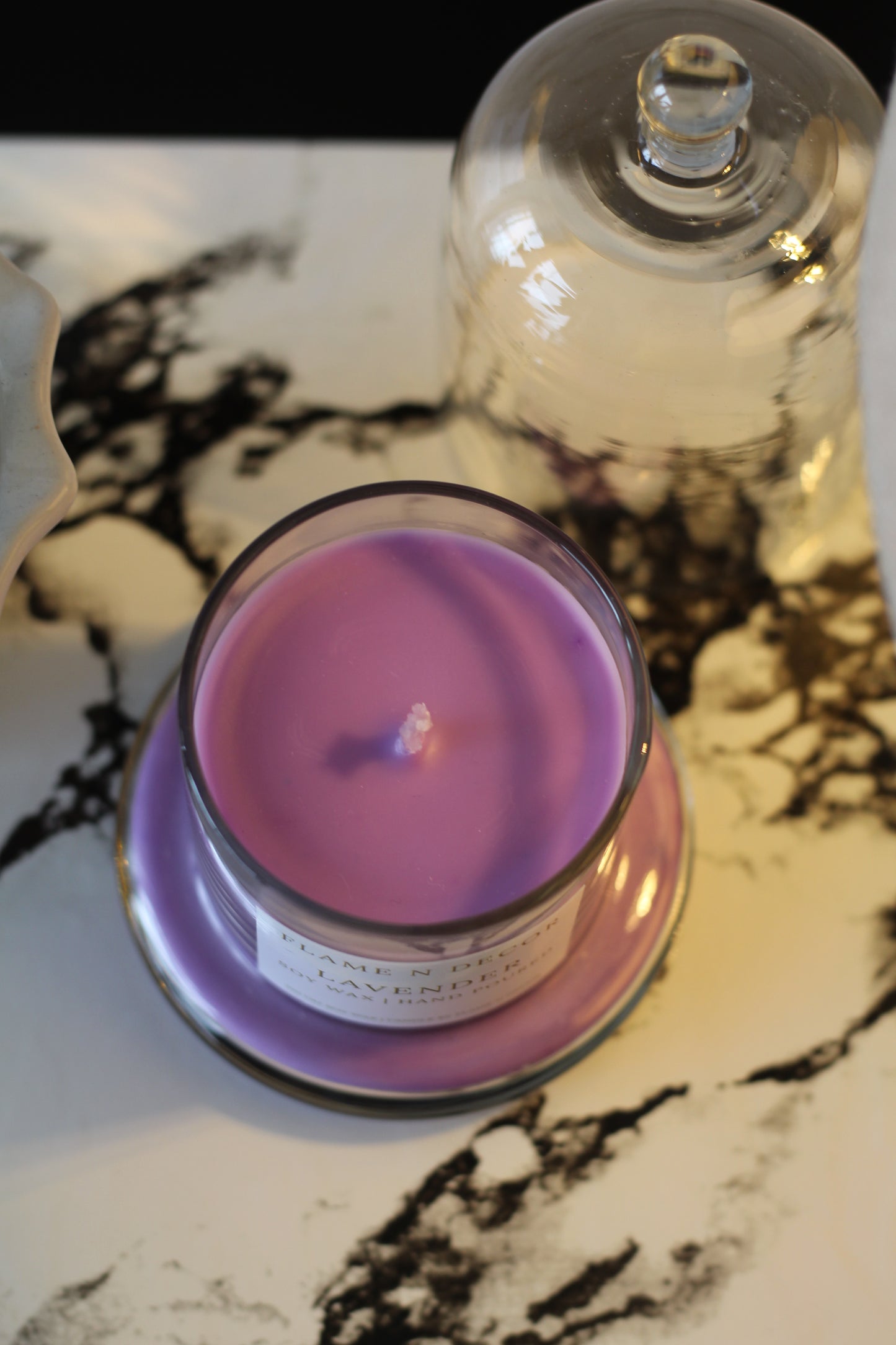 Bell Jar with Glass Dome | Lavender Soy Candle