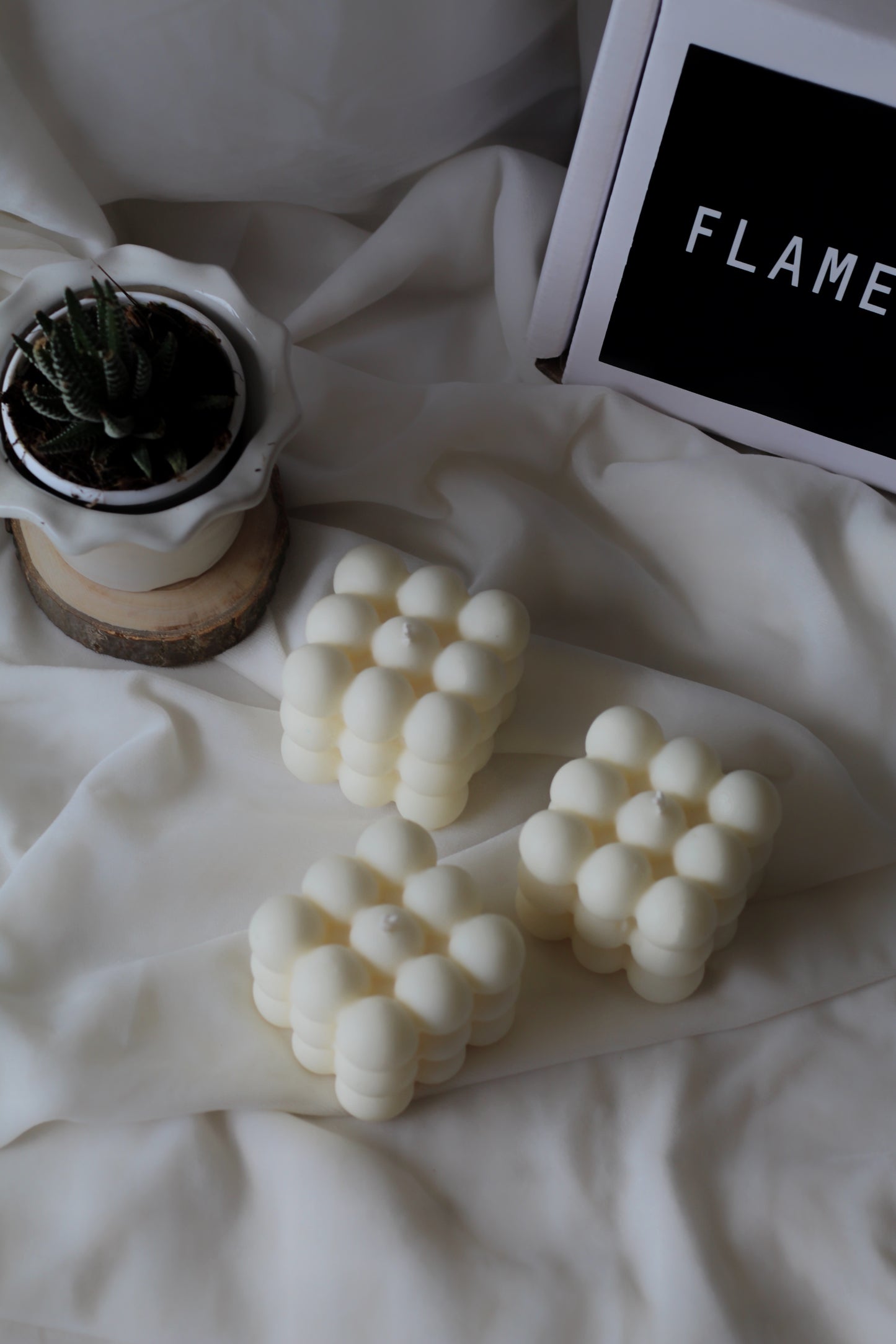 White Cloud Bubble Soy Candle | Pack of 3
