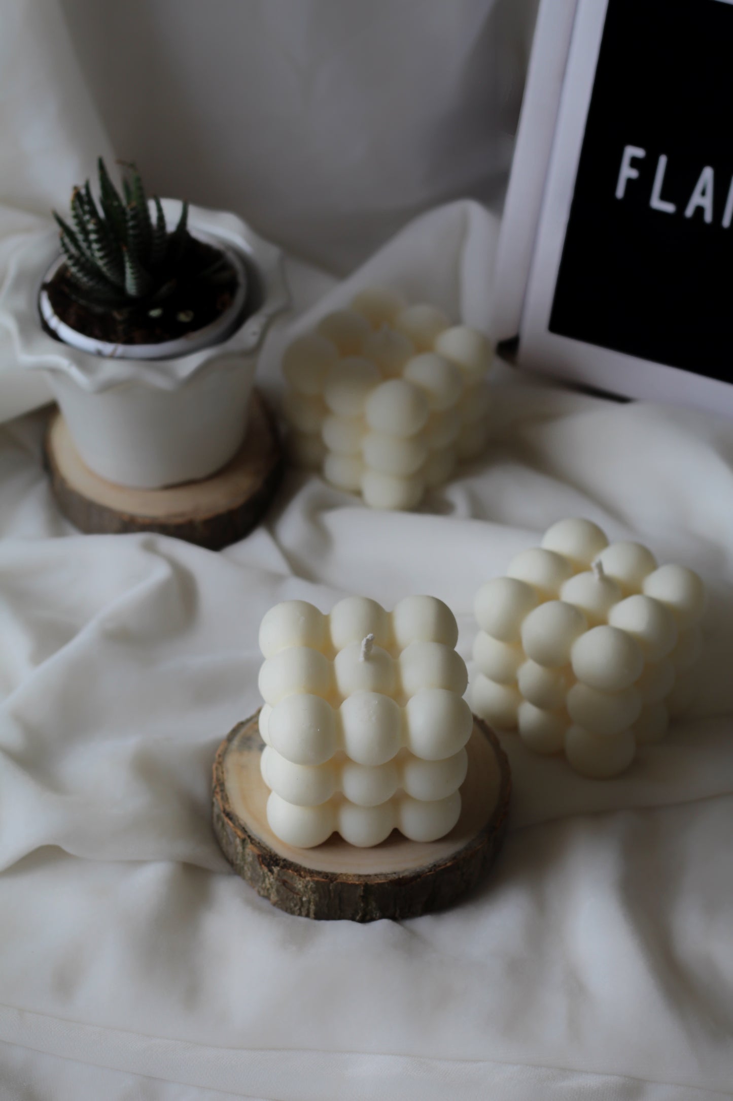 White Cloud Bubble Soy Candle | Pack of 3