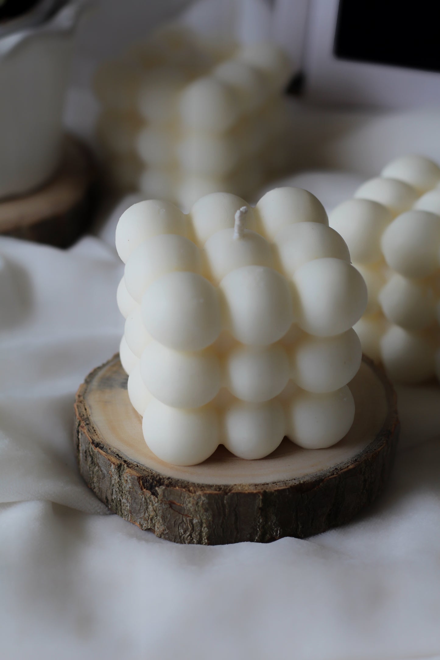 White Cloud Bubble Soy Candle | Pack of 3