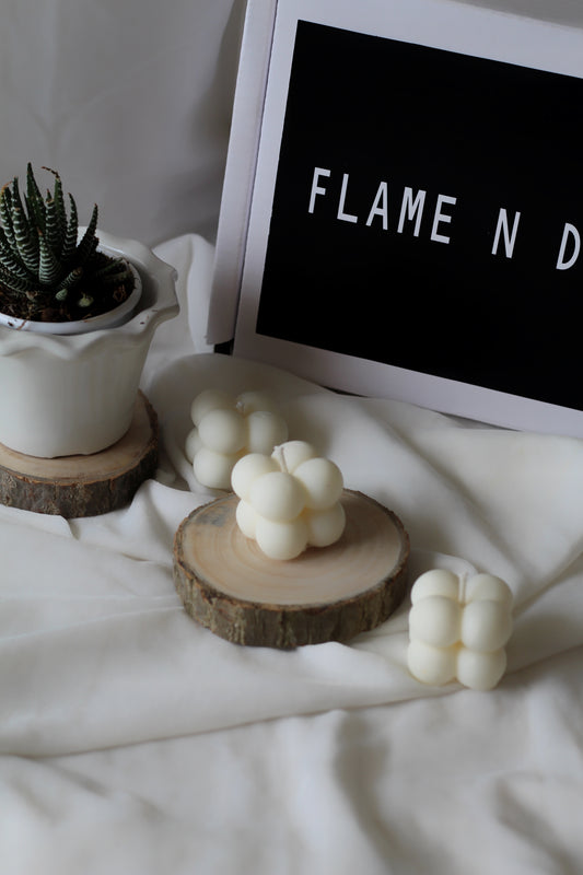 White Mini Cloud Bubble Soy Candle | Pack of 4