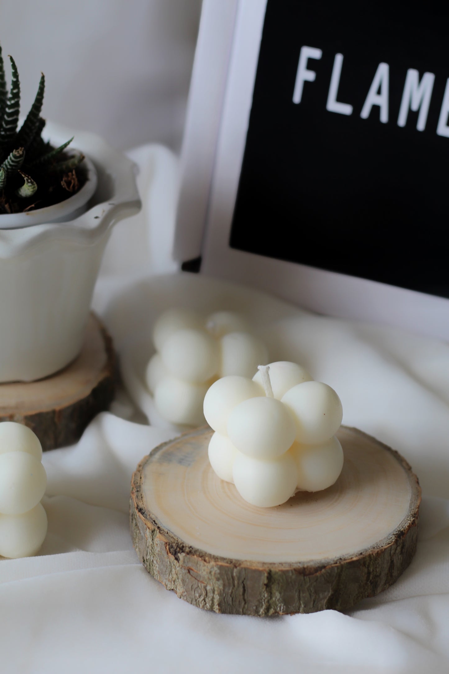 White Mini Cloud Bubble Soy Candle | Pack of 4