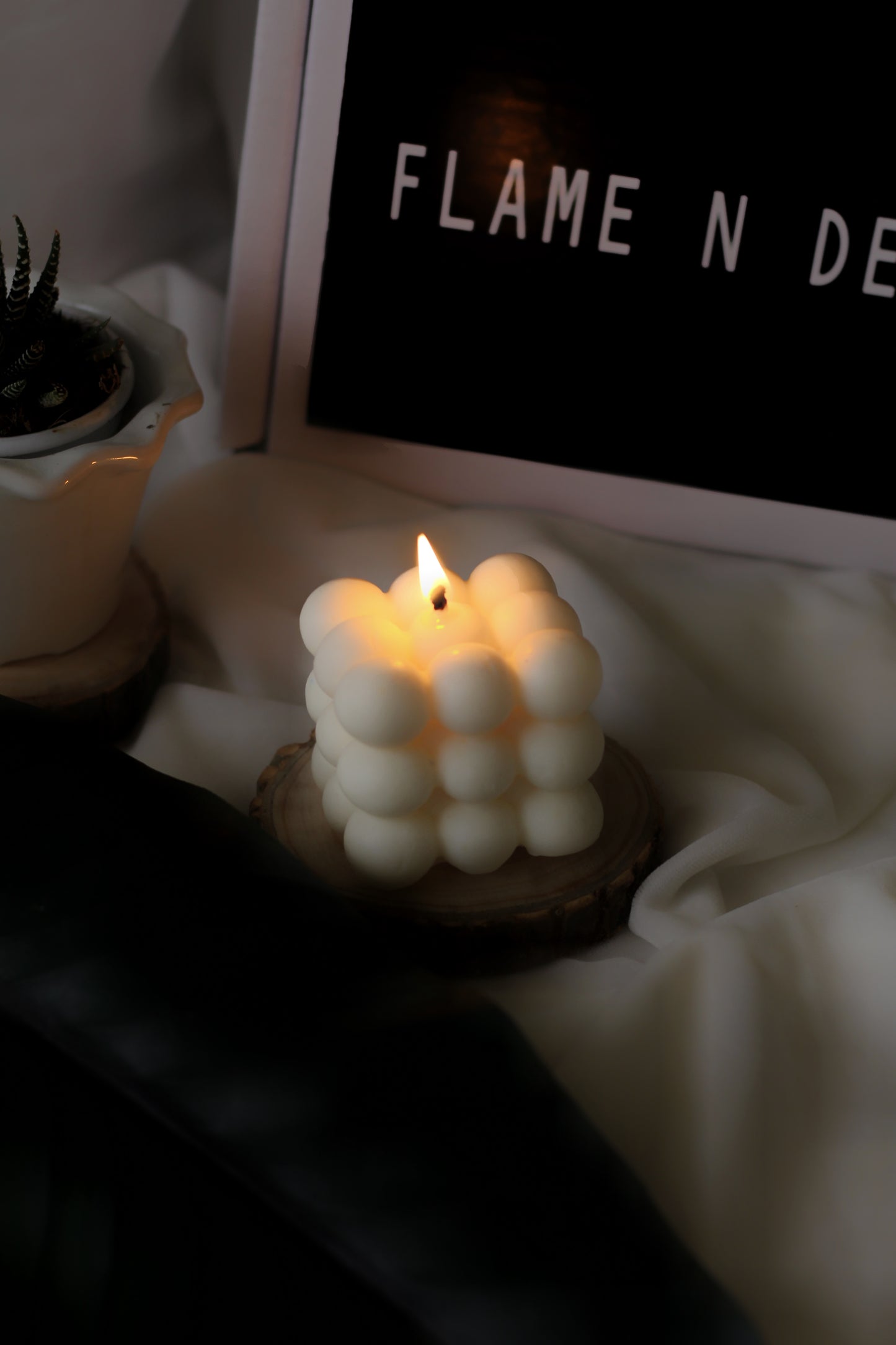 White Cloud Bubble Soy Candle | Pack of 3