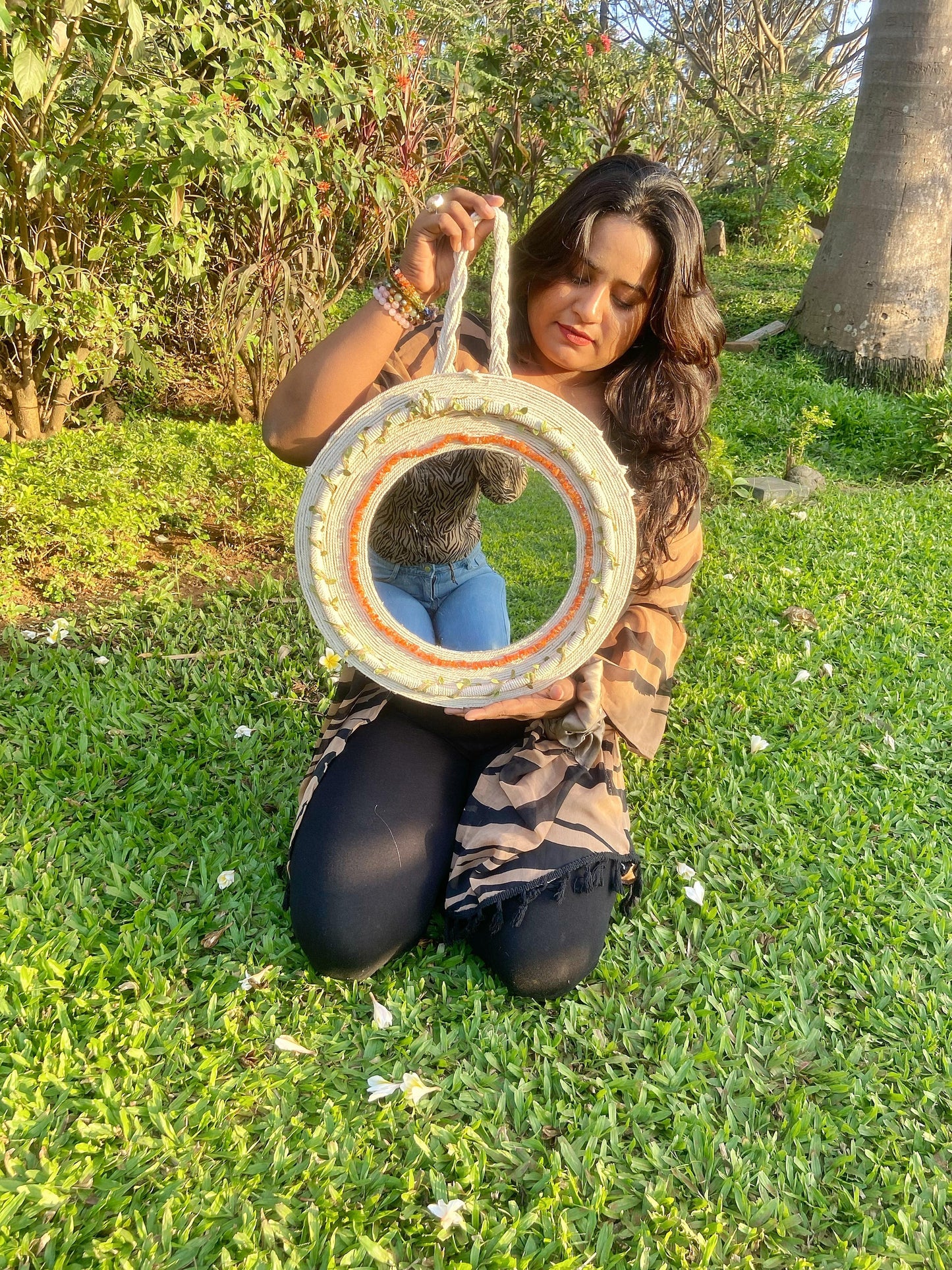 Decorative Wall Mirror with Crystals