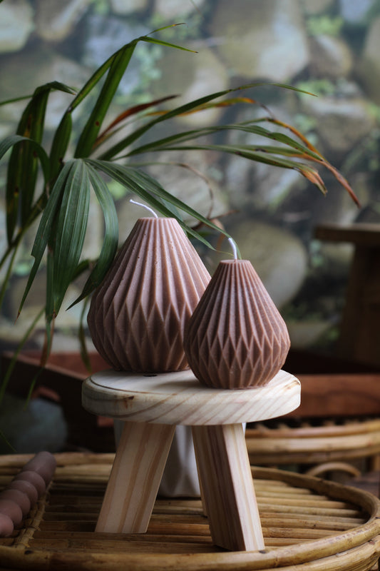 Brown Big & Small Lantern Irregular Shape Soy Candle