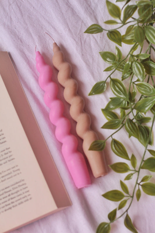 Set of 2 Spiral Taper Candle | Soy Candle set of 4