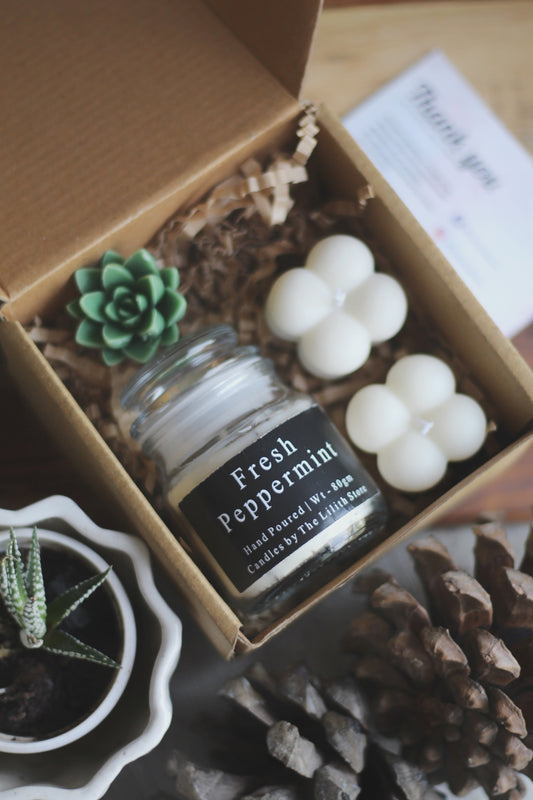 Fresh Peppermint Soy Candle Gift Box