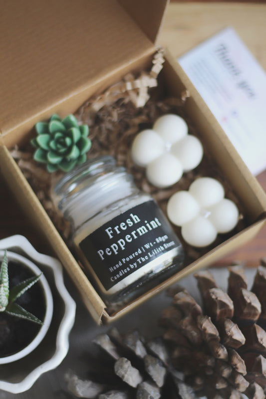 Fresh Peppermint Soy Candle Gift Box