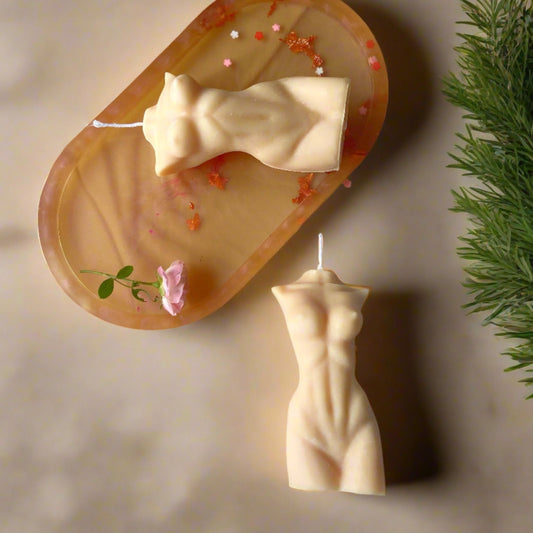 Beige Women Toned Torso Soy Candle | Pack of 2