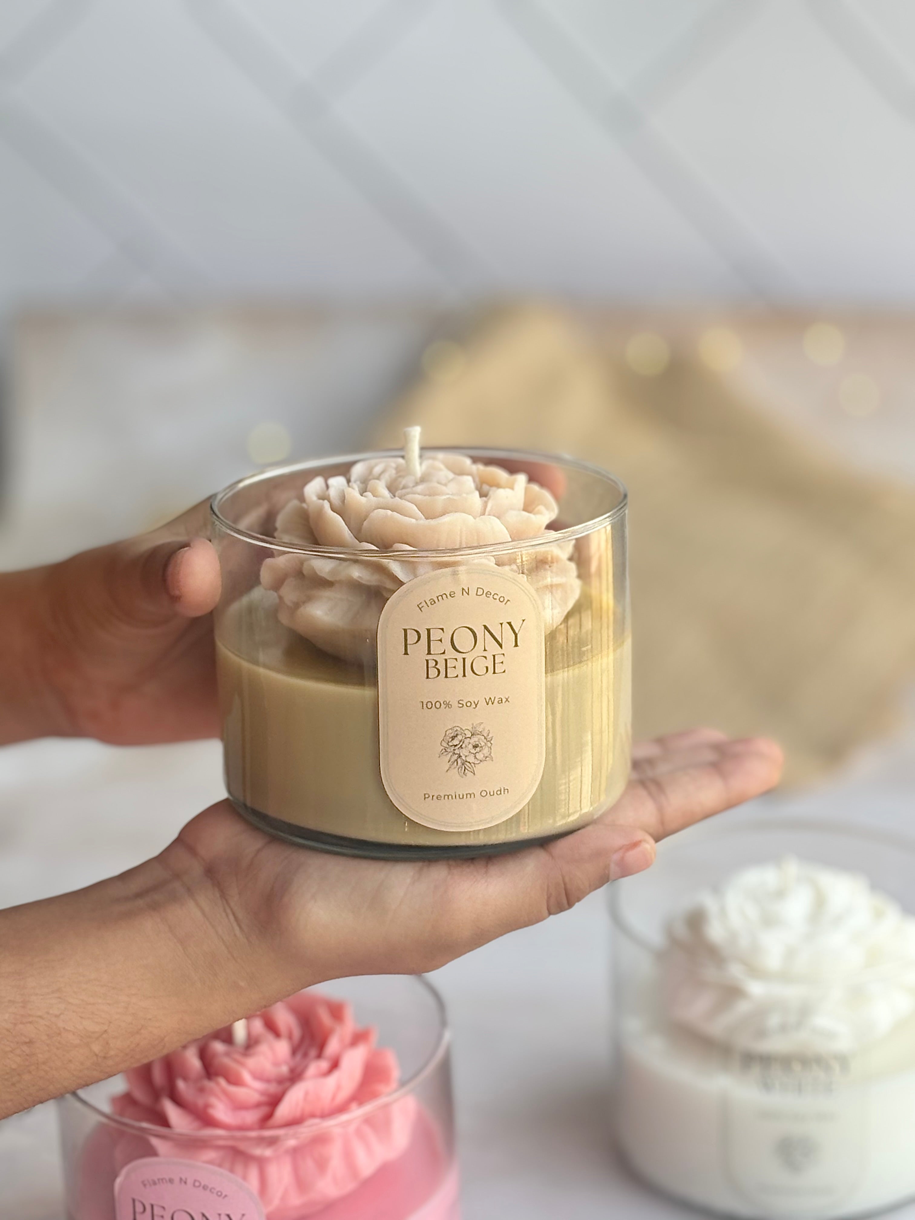 Peony Scented Soy Candle | Set of 3