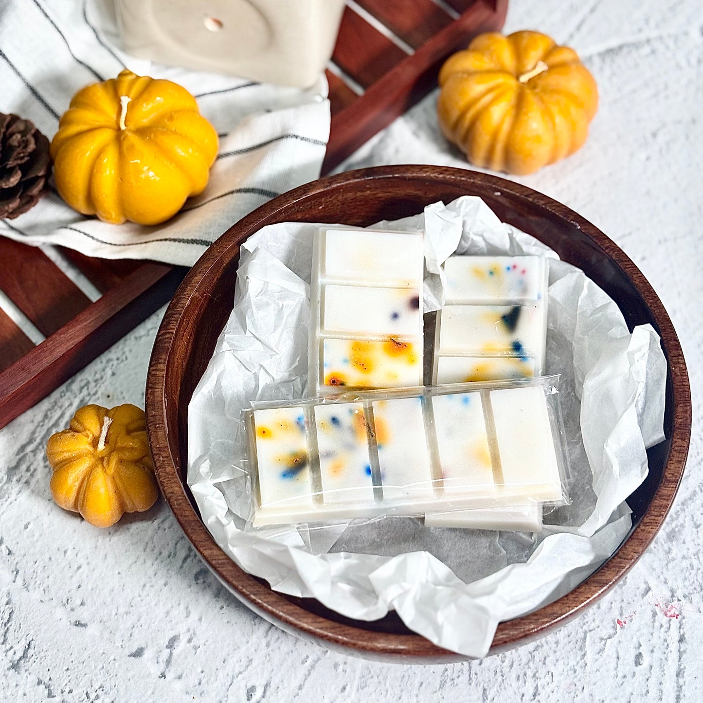 Pumpkin Spice Essential Oil blend infused Wax Melt Snap Bar