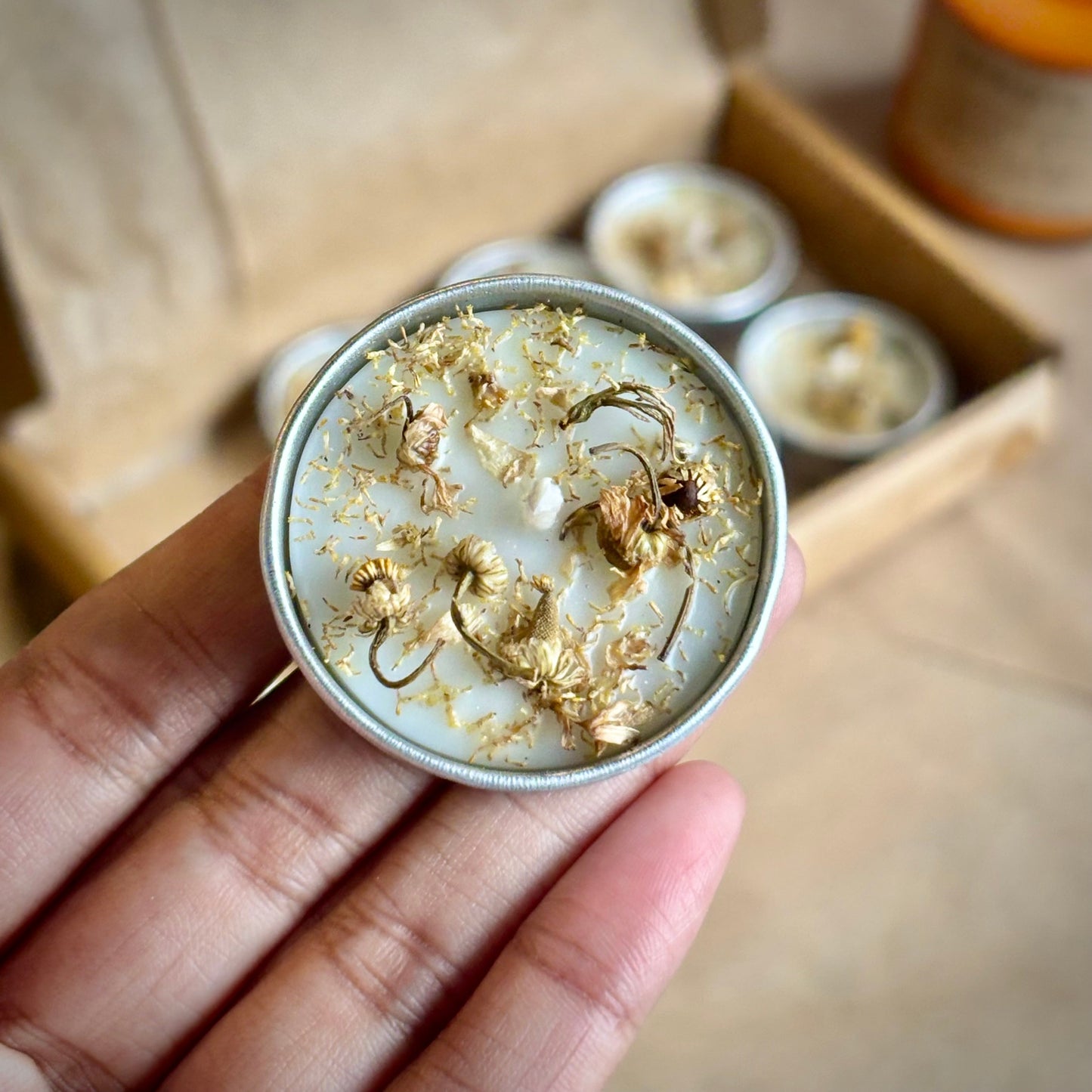 Chamomile Infused Soy Wax Tealight Candles – Unscented