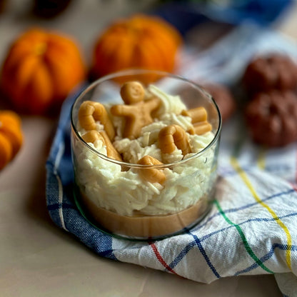 Desert Candle with Whipped Cream,Cookies and Candy Cane