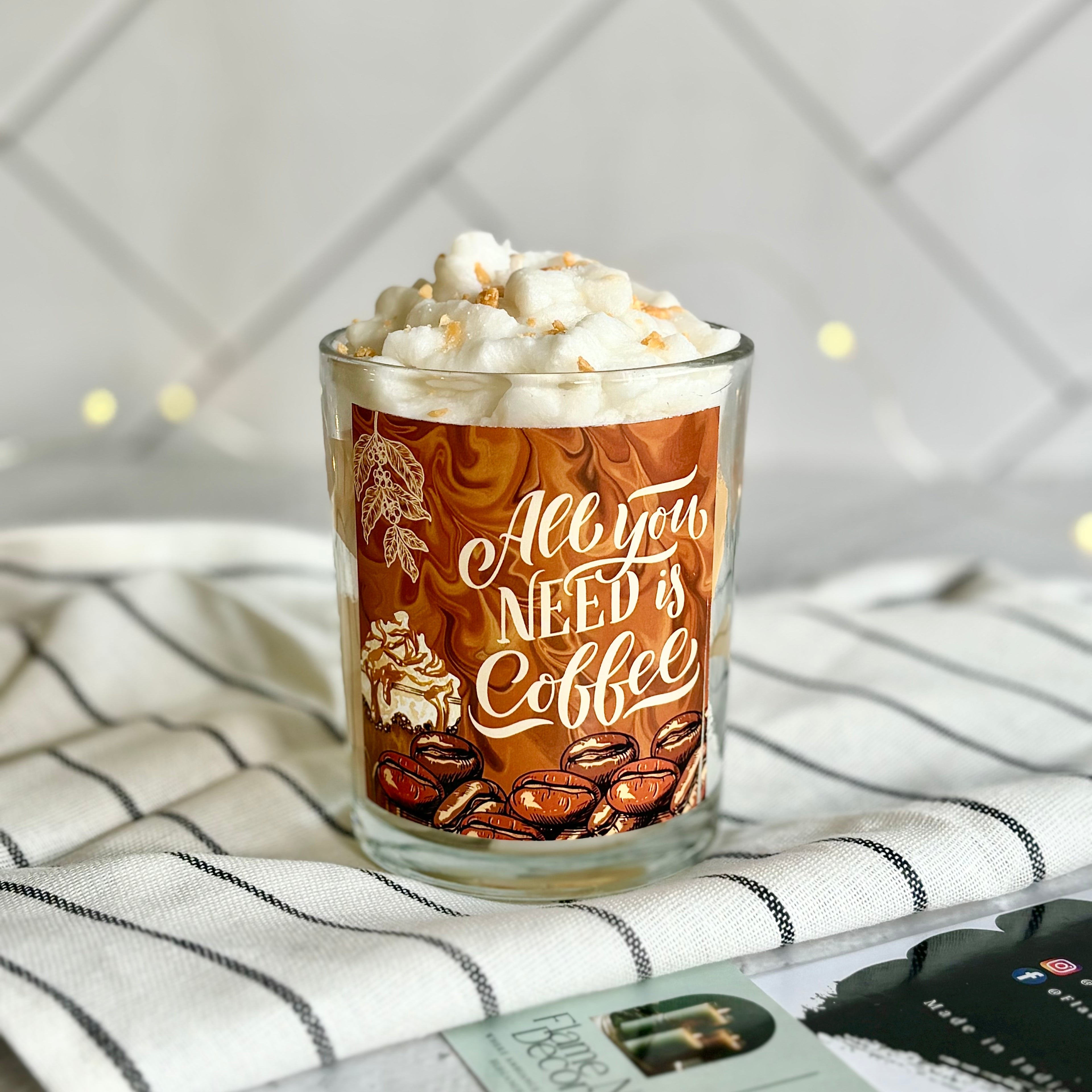 All You Need is Coffee | Cinnamon Vanilla Ice Latte Soy Scented Candle | Dessert Candle