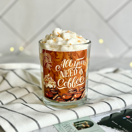 All You Need is Coffee | Cinnamon Vanilla Ice Latte Soy Scented Candle