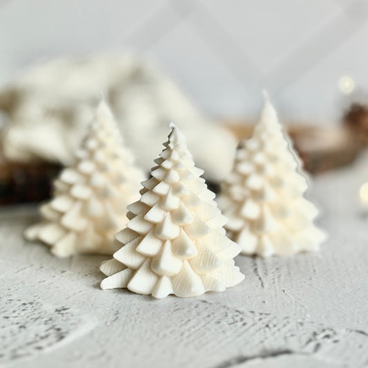 Christmas Tree Candle | White | Soy Candle set of 3