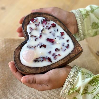 Heart of Roses Soy Scented Crystal Candle