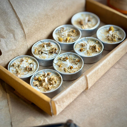Chamomile Infused Soy Wax Tealight Candles – Unscented